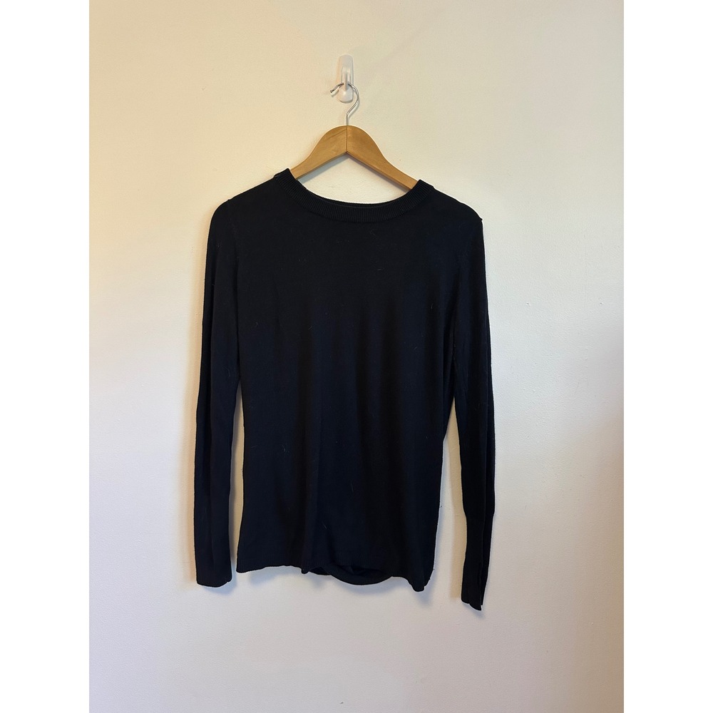 Lululemon Black Twist Back Long Sleeve Knit Crew Neck Sweater
